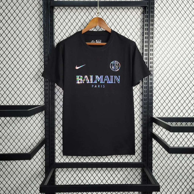 Camisa PSG Black Balmain Refletiva - Versão Torcedor